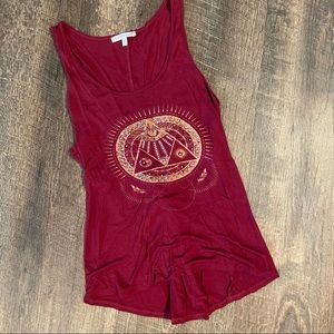 Maroon open back tank